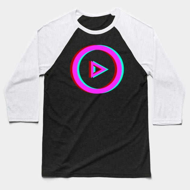 Press Play Baseball T-Shirt by Leek Radio